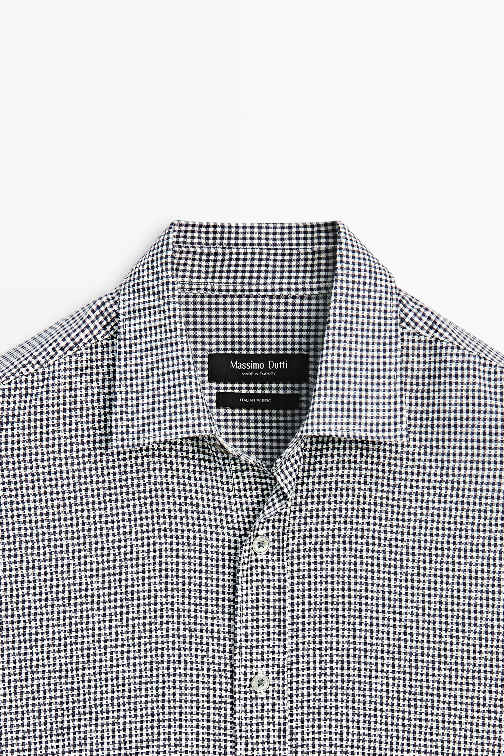 100% wool regular fit check shirt